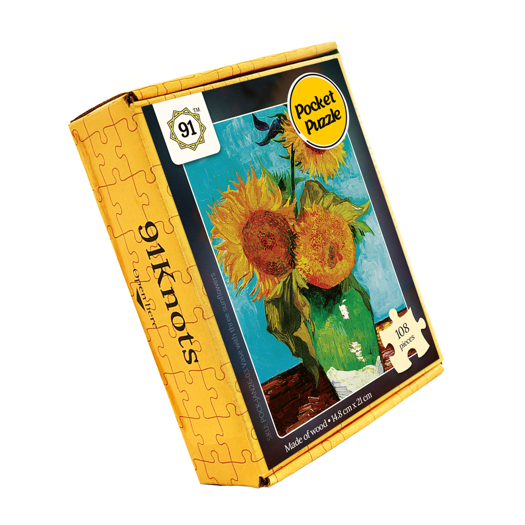 Vase with Three Sunflowers (1888) Pocket Puzzle