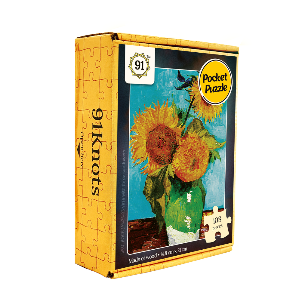Vase with Three Sunflowers (1888) Pocket Puzzle