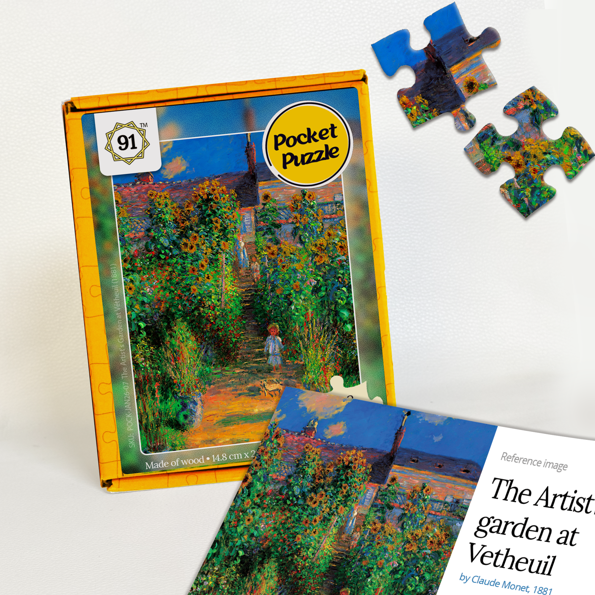 The Artist's Garden at Vétheuil (1881) Pocket Puzzle