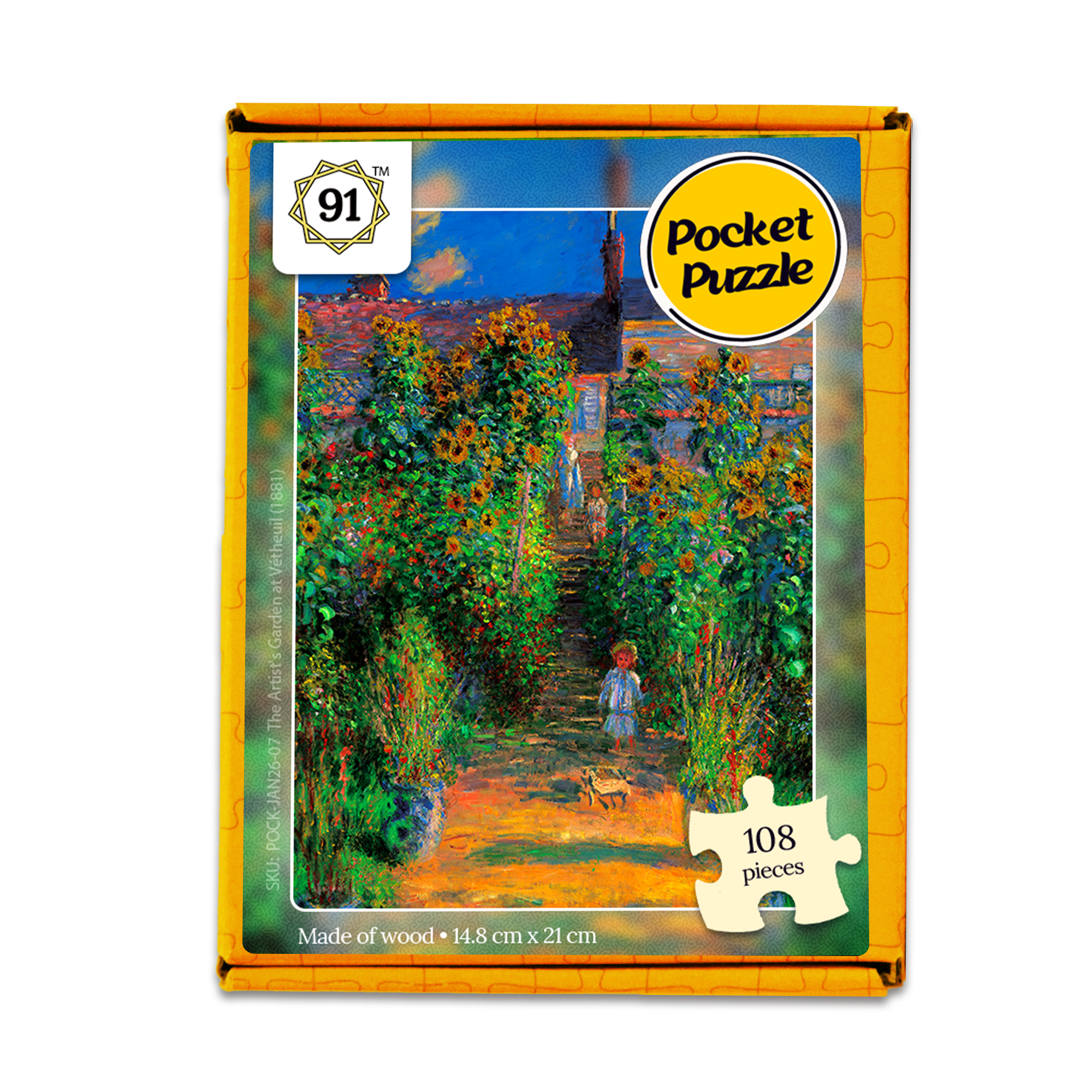 The Artist's Garden at Vétheuil (1881) Pocket Puzzle