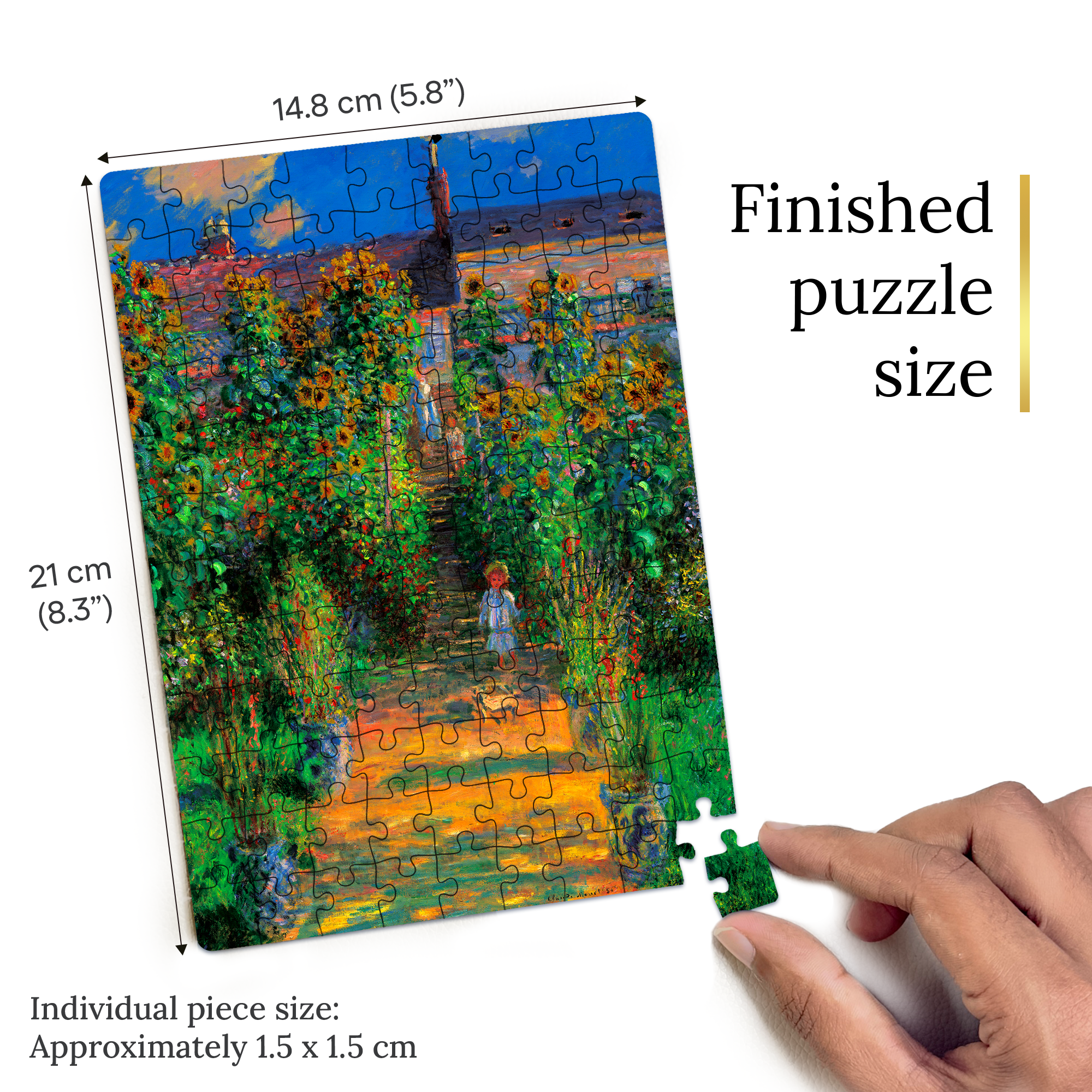 The Artist's Garden at Vétheuil (1881) Pocket Puzzle