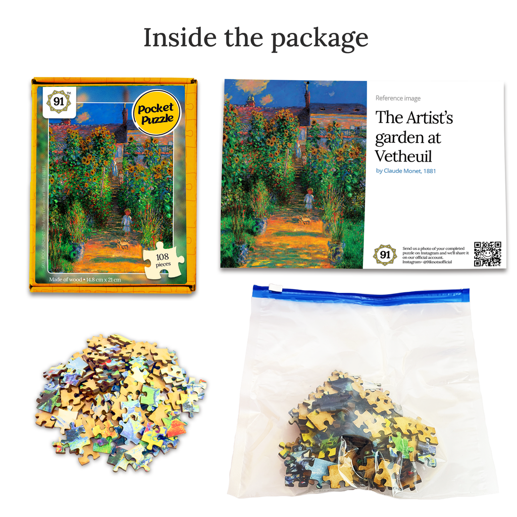 The Artist's Garden at Vétheuil (1881) Pocket Puzzle