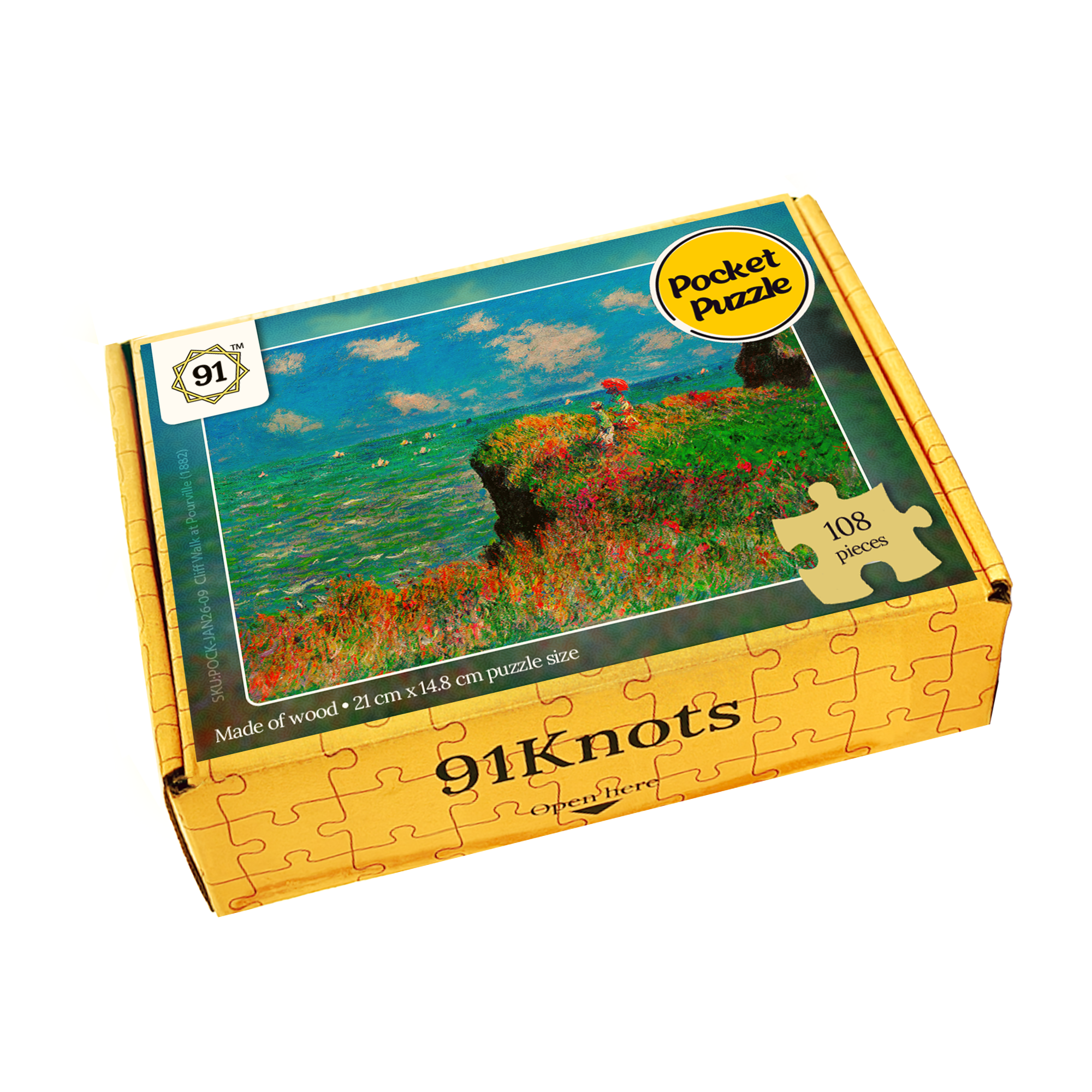 Cliff Walk at Pourville (1882) Pocket Puzzle