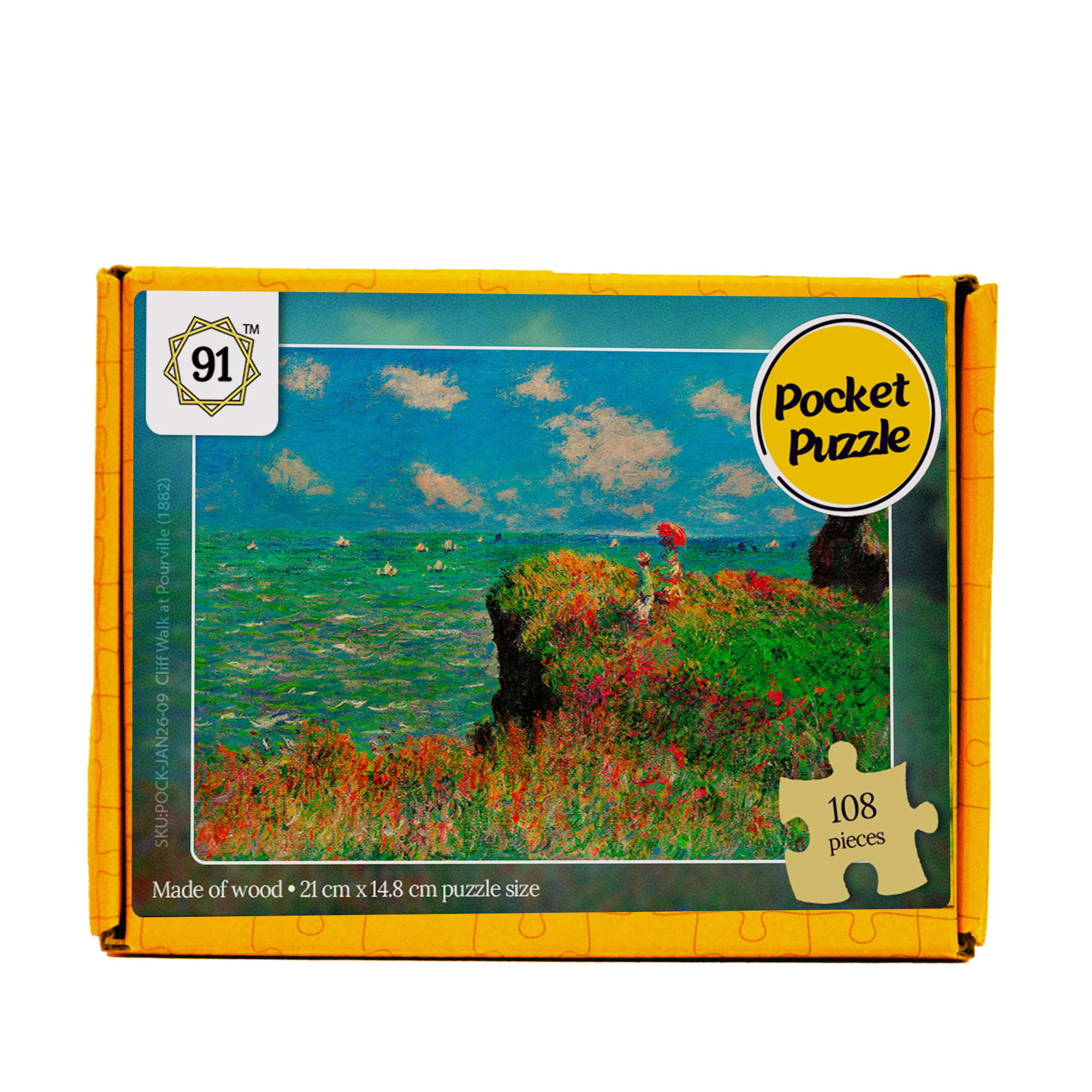 Cliff Walk at Pourville (1882) Pocket Puzzle