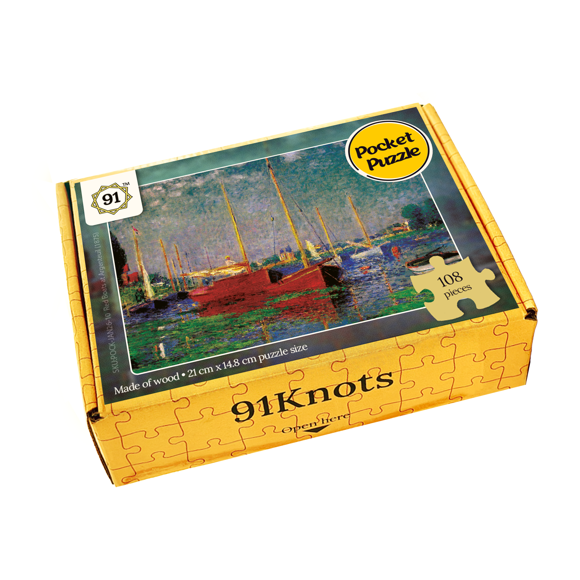 Red Boats at Argenteuil (1875) Pocket Puzzle