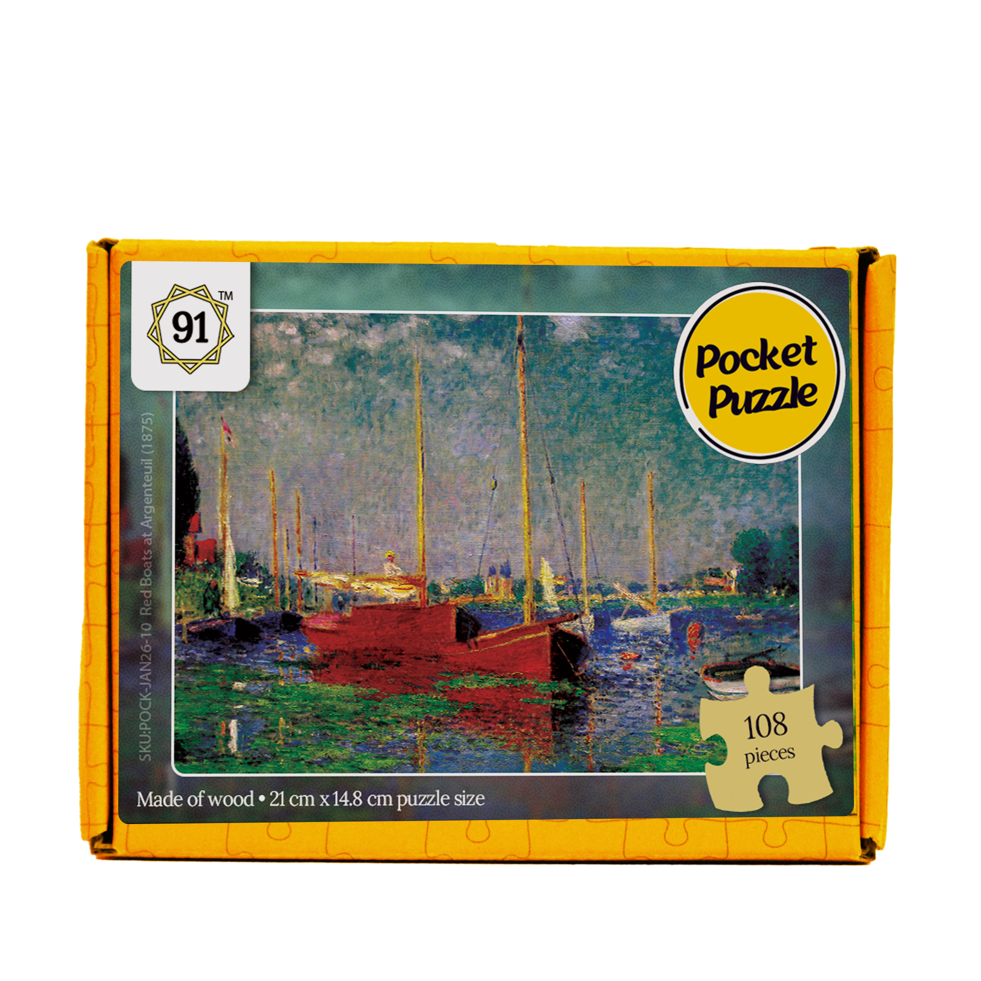 Red Boats at Argenteuil (1875) Pocket Puzzle