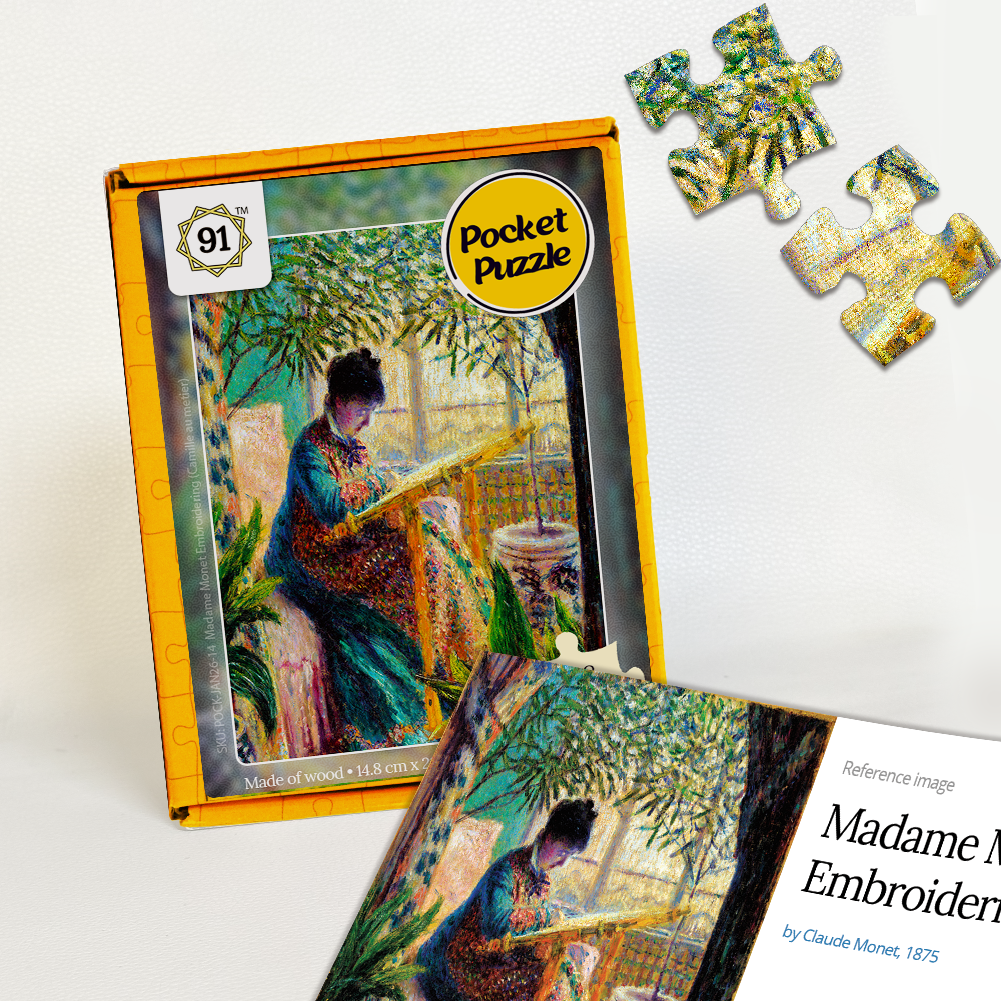 Madame Monet Embroidering (Camille au métier) Pocket Puzzle