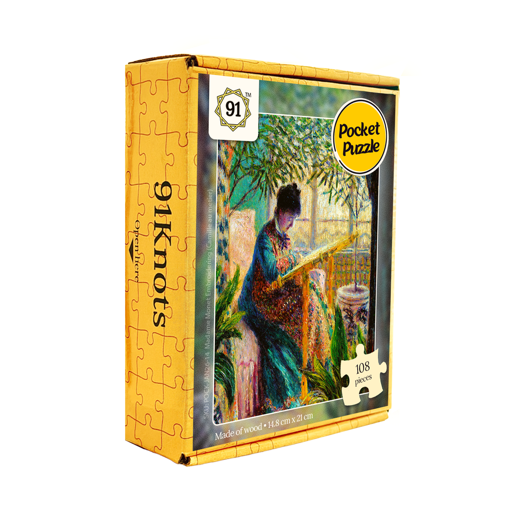 Madame Monet Embroidering (Camille au métier) Pocket Puzzle