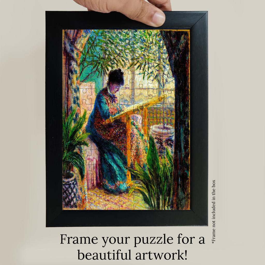 Madame Monet Embroidering (Camille au métier) Pocket Puzzle