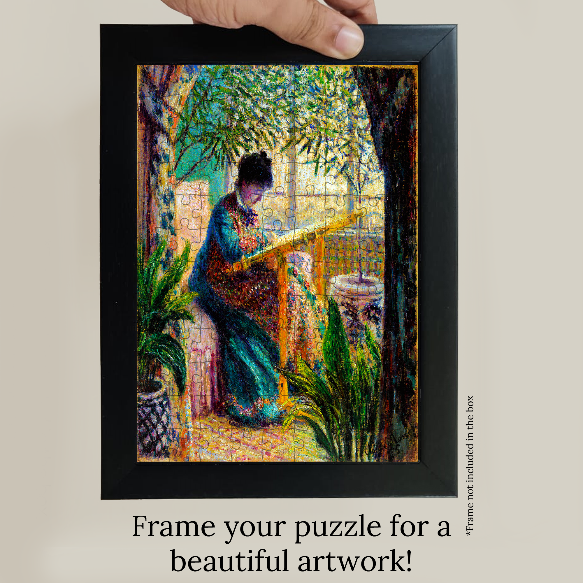 Madame Monet Embroidering (Camille au métier) Pocket Puzzle