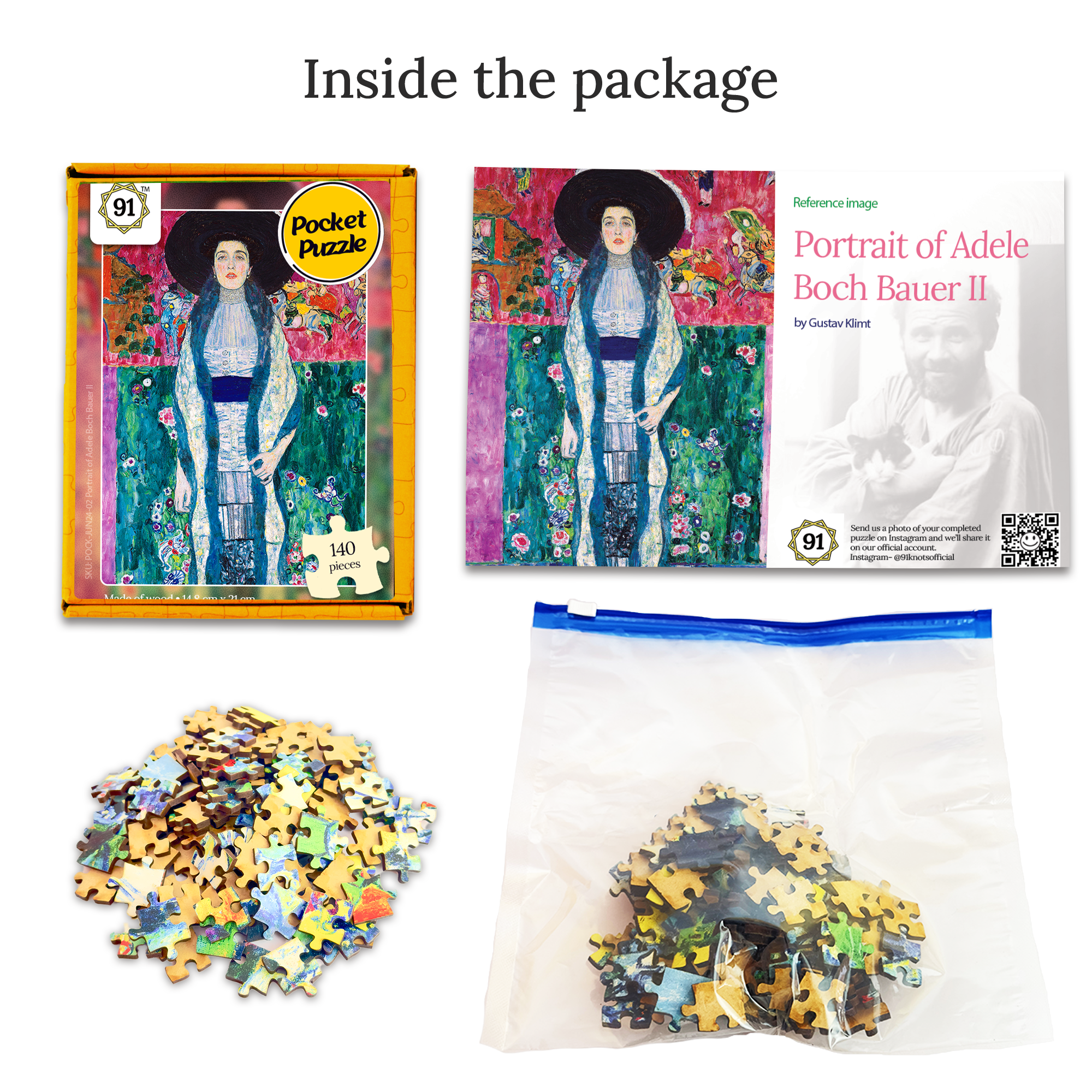 Portrait of Adele Bloch-Bauer II Pocket Puzzle
