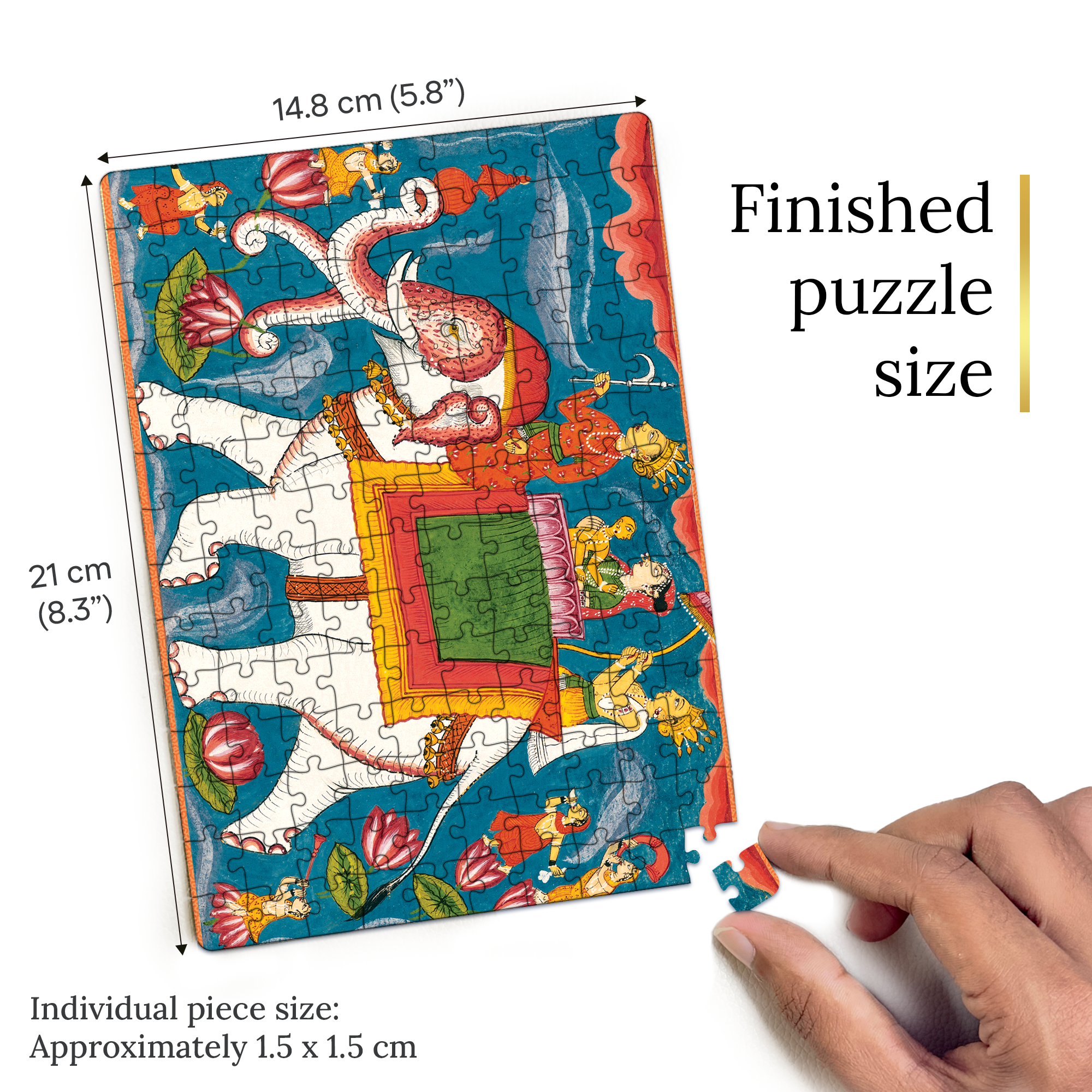 Indra conveying Adinatha on Airavatha  Pocket Puzzle