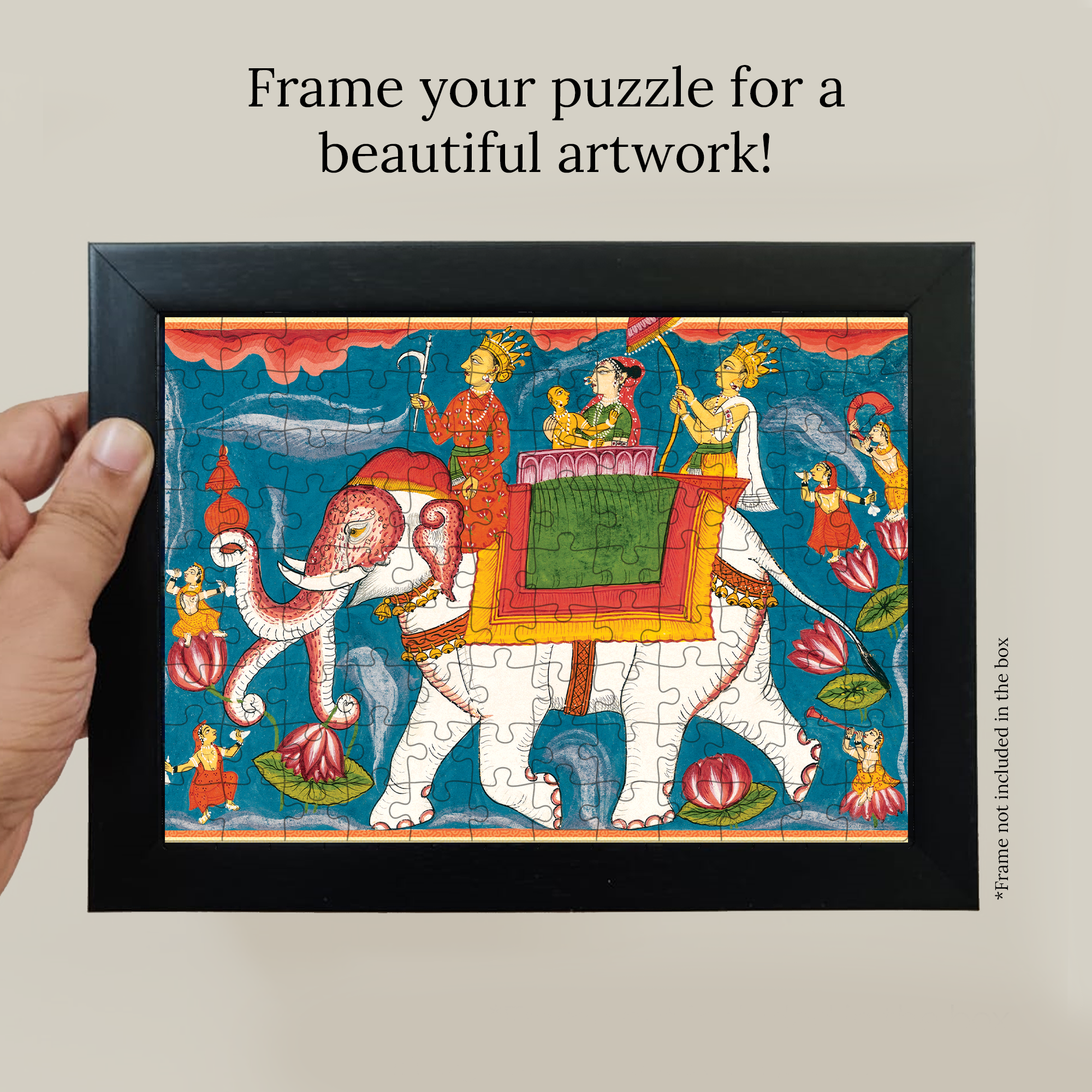 Indra conveying Adinatha on Airavatha  Pocket Puzzle