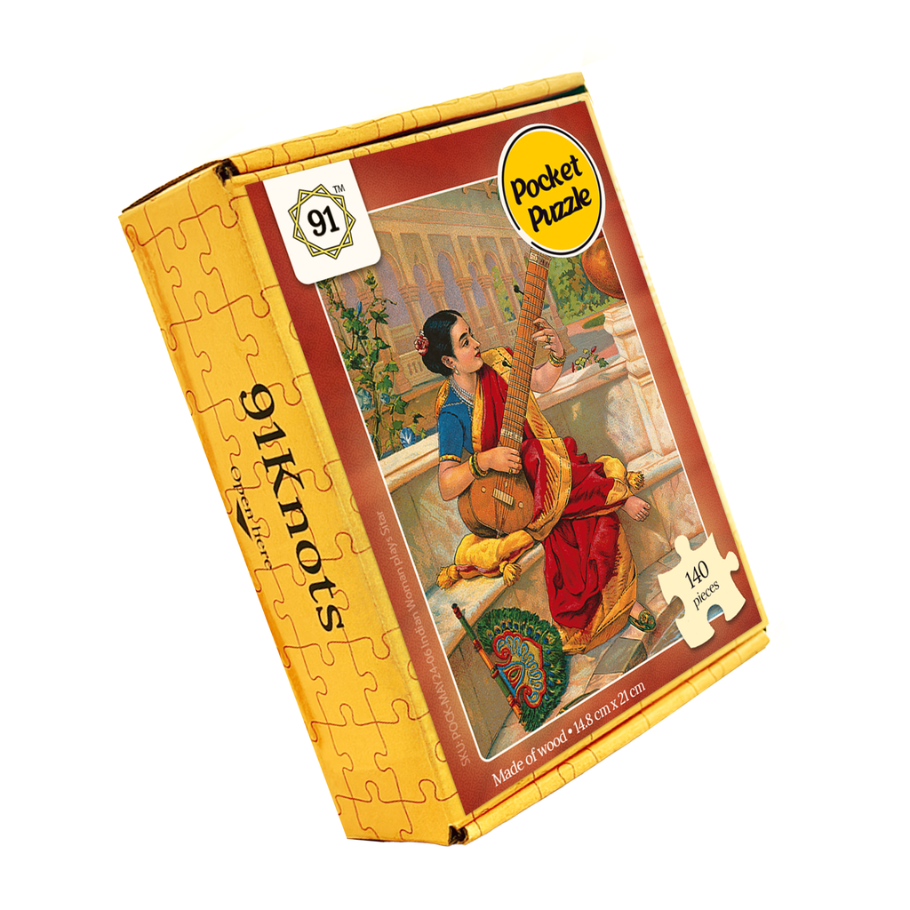 Indian woman plays a sitar Pocket Puzzle