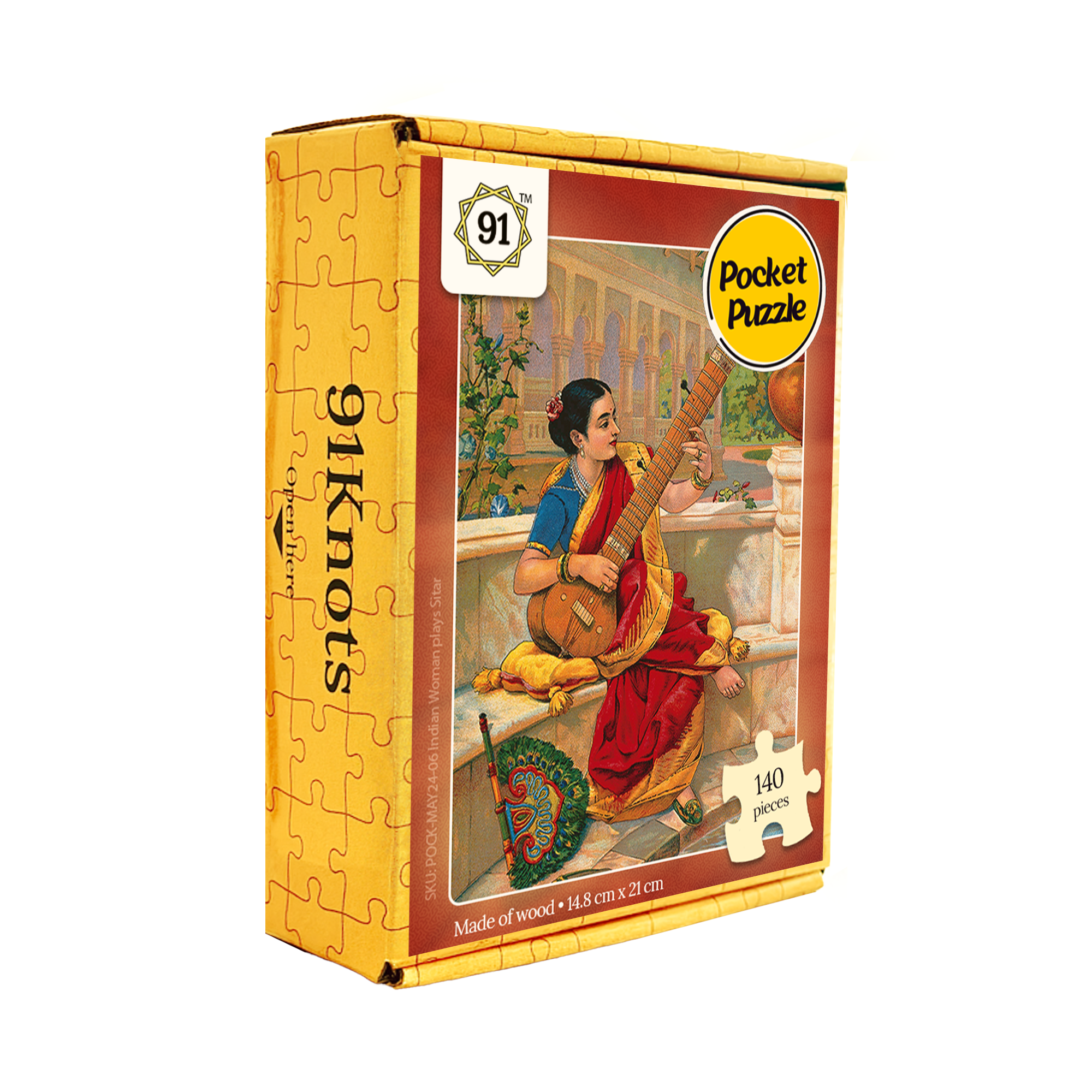 Indian woman plays a sitar Pocket Puzzle