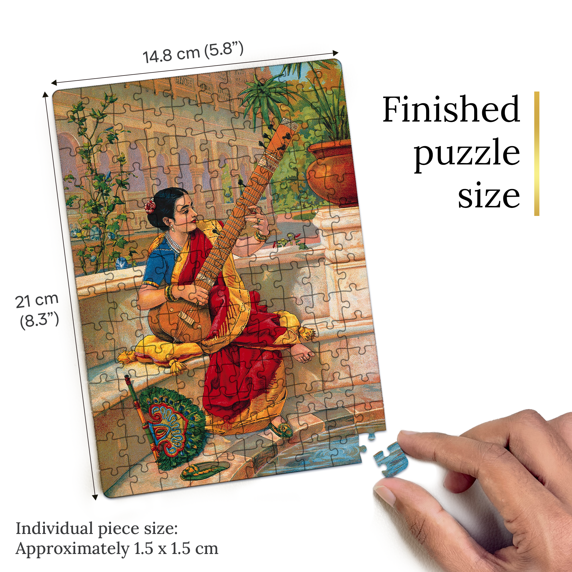 Indian woman plays a sitar Pocket Puzzle