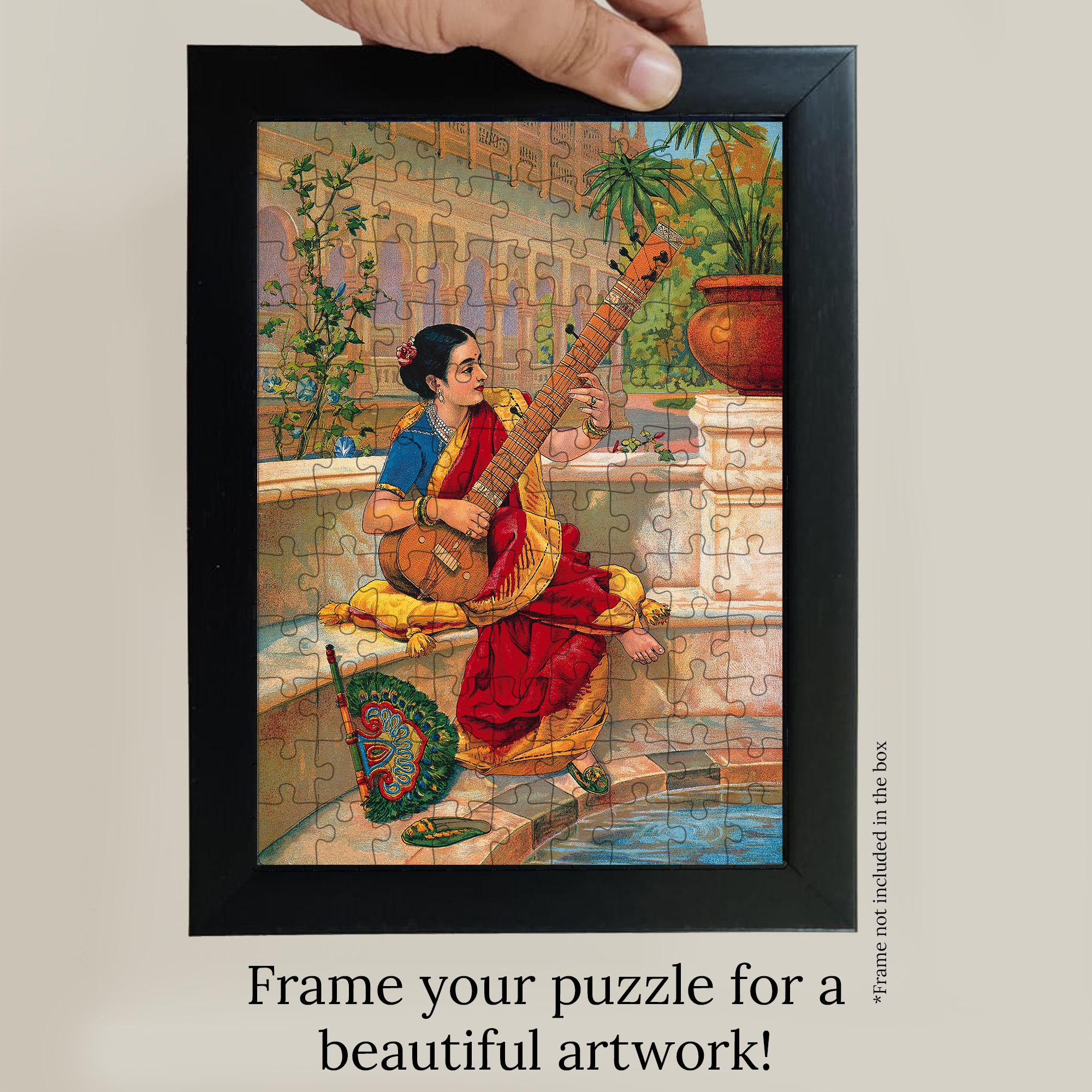 Indian woman plays a sitar Pocket Puzzle