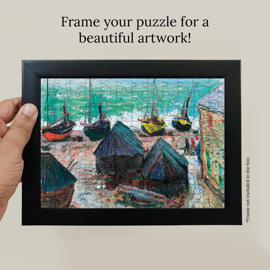 Boats on the Beach at Étretat (1885) Pocket Puzzle
