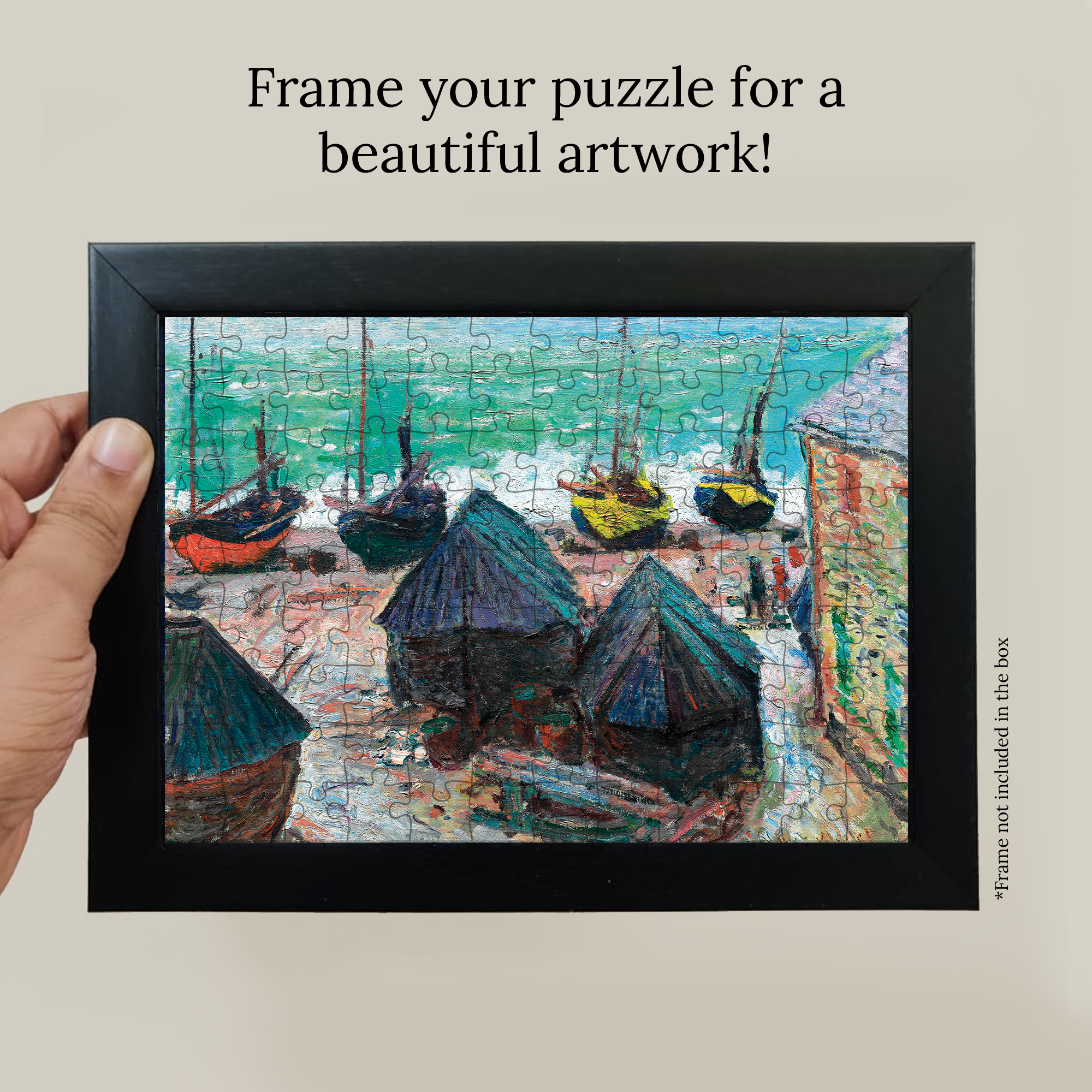 Boats on the Beach at Étretat (1885) Pocket Puzzle