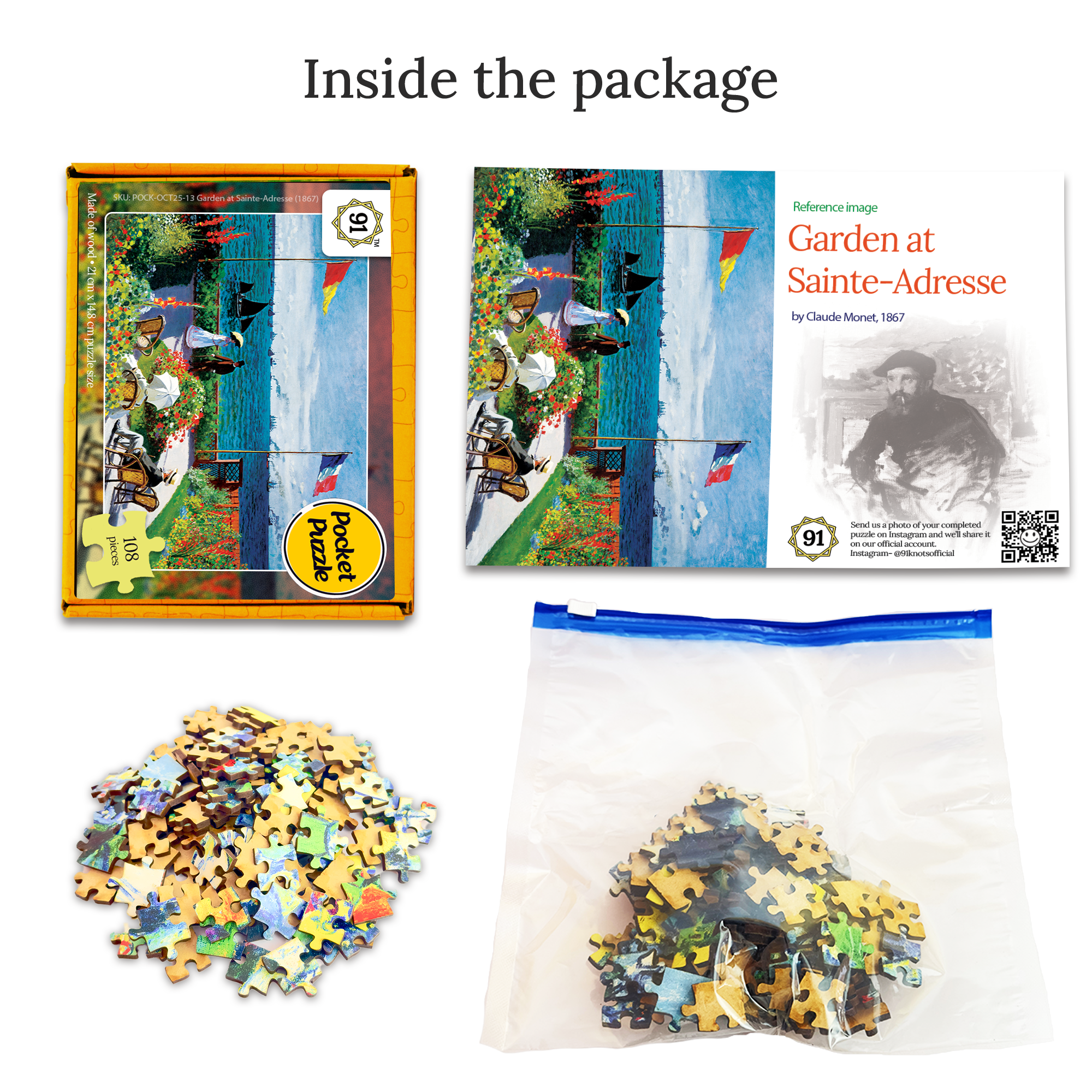 Garden at Sainte-Adresse (1867) Pocket Puzzle